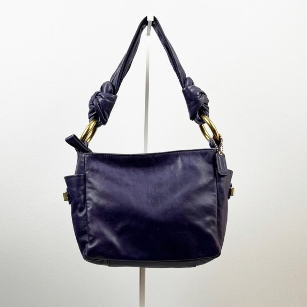 Coach Resort Purple Buttery Soft Leather Top Handle Mini Shoulder Bag 42167